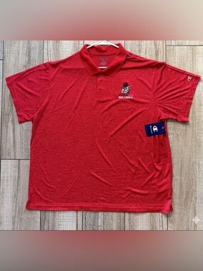 Champion Georgia Bulldogs NCAA Polo Shirt Red Heathered 2XL NWT